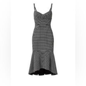 Amanda Uprichard (S)  Loulette Dress - Black and White - Mod Gingham Midi